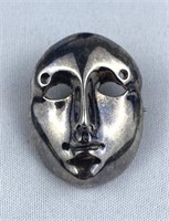 925 Silver Drama Mask Pin/Pendant