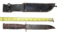 antique Japanese fixed blade knife w sheath