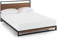 Bamboo and Metal Platform Bed Frame  Queen