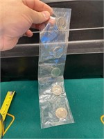 1968 5 Canadian Dollar Coins in Plastic Sleeves