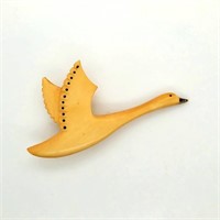 Ivory carved goose, no signature about 2.5" long