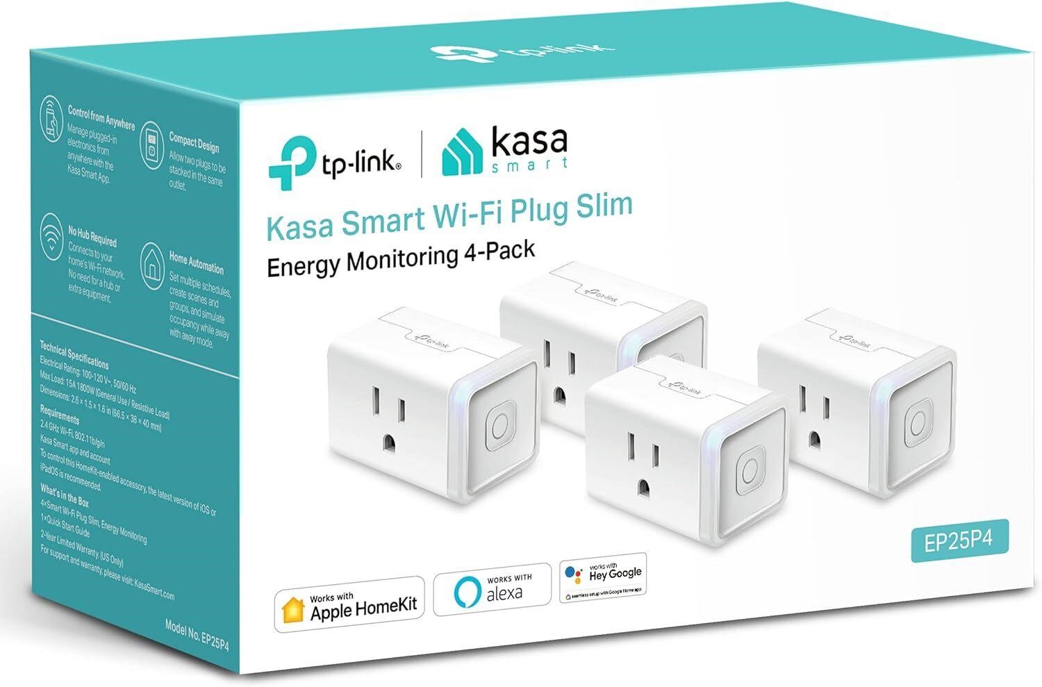 Kasa Smart Plug Mini 15A  HomeKit  4Pck  Wht