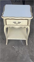 White French Provincial One Drawer Nightstand