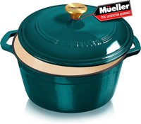 Mueller 6 Quart enameled cast iron dutch oven Gree