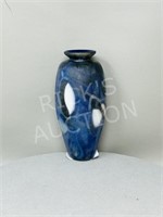 art glass vase - signed - 7.5"
