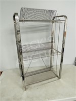 vintage metal record stand  19.5" x 33" tall
