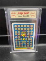 1982 Pac-Man Scratch off Game Card Graded 10