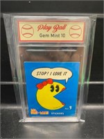 1982 Mrs. Pac-Man Sticker Graded 10