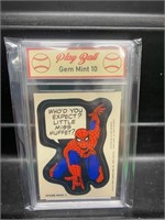 RARE! MARVEL 1975 Spider-man Sticker Graded 10