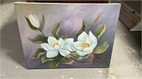 Oil on Canvas of Magnolias by Peggy Ward