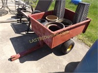 Metal Tow Behind Yard & Garden Dump Cart