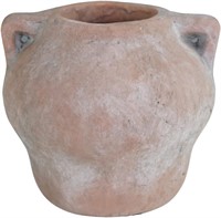 Terracotta Round Vase with Handles  Antique Finish