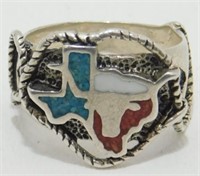Vintage Gordon & Smith Signed Texas Longhorn Ring