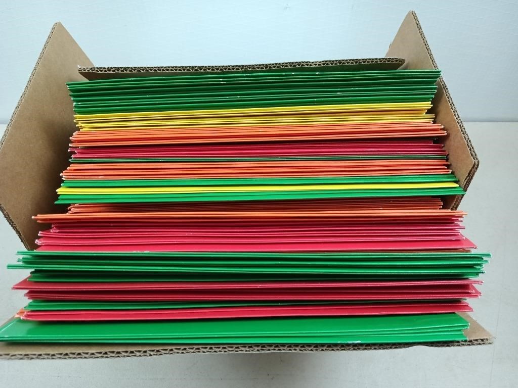 Box of bradded two pocket folders