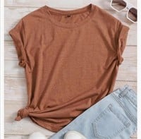 New (Size XL) T-Shirt for Women Solid Short