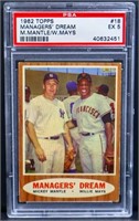 Graded 1962 Topps Managers Dream Mantle/Mays card
