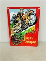 tin Harley-Davidson sign - 14" x 19"