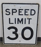 ** Old Speed Limit Sign - 30" x 24"