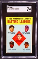 Graded 1963 Topps AL Batting Leaders card