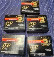 P - 5 BOXES WINCHESTER 45 AUTOMATIC AMMO (A31)