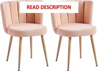 $140  Peach Pink Sherpa Chairs Set of 2  20x25x34