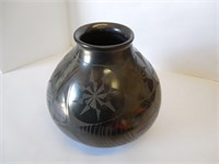 Black Pottery 9" x 10" x 4"dia