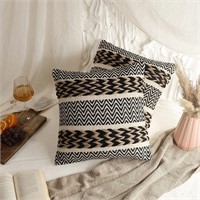 $22  18x18 Tufted Pillow Covers  Set of 2