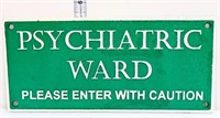 Cast iron Psych Ward plaque