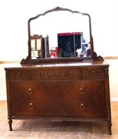 1920s 4 drawer dresser w/ mirror, see photos