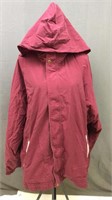 Champion Hooded Jacket Sz Xxl Dark Red