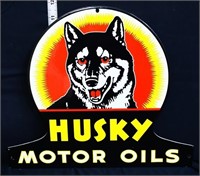 Porcelain Husky Motor Oils sign