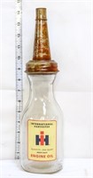 Glass International Harvester oil bottle w/ lid