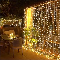 $30  JMEXSUSS Remote Curtain Lights  300 LED