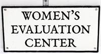 Cast iron Women's Evaluation Center plaque