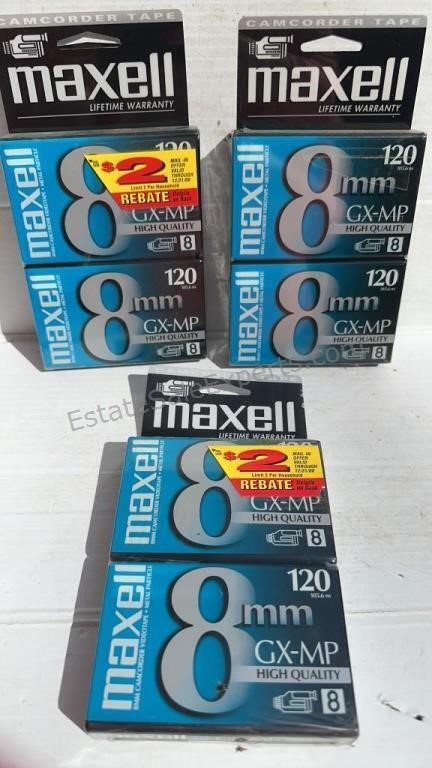 6 NEW CAMCORDER TAPES GX-MP 8 MM 120