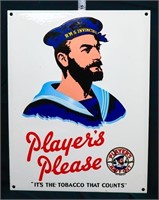 Porcelain Players Please Tobacco sign