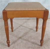 VINTAGE CHERRY WOOD PIANO STOOL W/ STORAGE