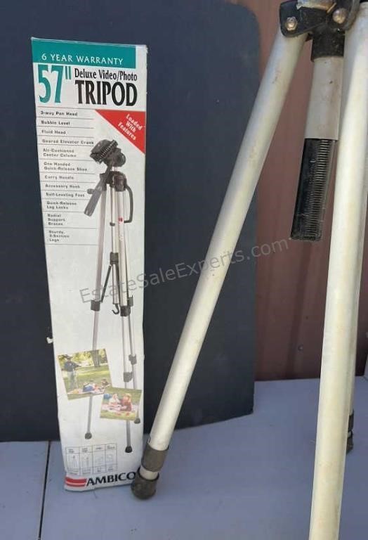 PAIR OF TRIPODS NEW 57” DELUXE VIDEO PHOTO TRIPOD