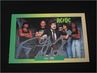 1991 ROCK CARDS ANGUS YOUNG AUTOGRAPH COA