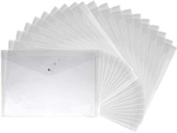 20 Pcs Transparent Document Folders,A4 Size Water