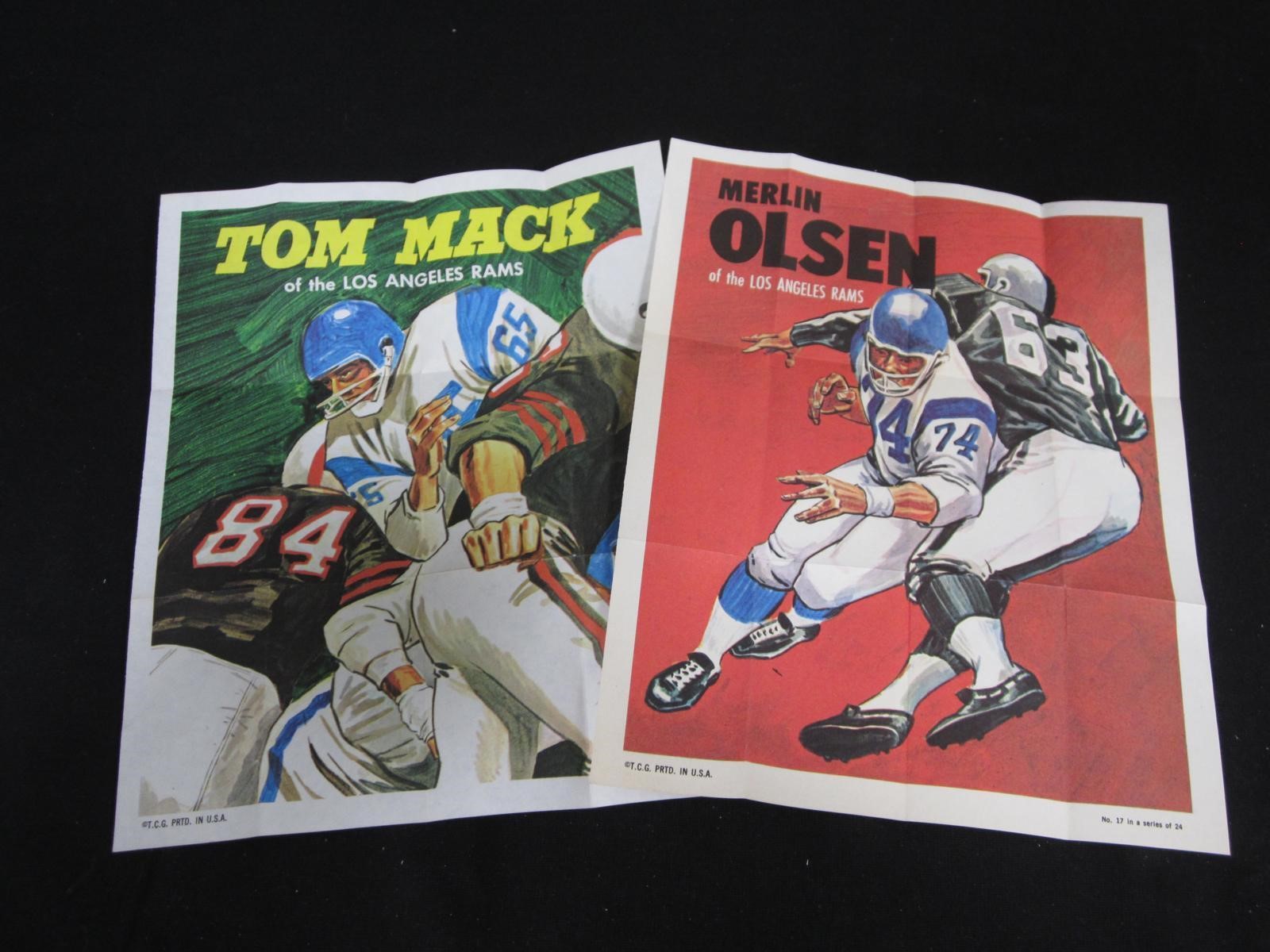 1970 TOPPS POSTERS TOM MACK MERLIN OLSEN