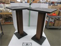 Two stereo speaker stands