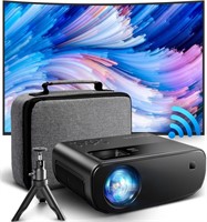 NEW $131 WiFi Projector 1080P w/Tripod and Case