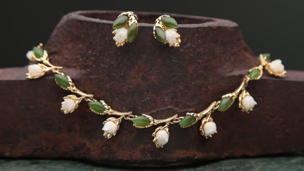 Swoboda Earring & Necklace Set Jade