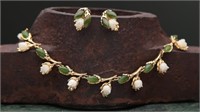Swoboda Earring & Necklace Set Jade