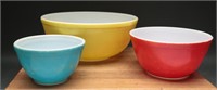 1945-68 Pyrex Primary Colors Nesting Bowls (3)
