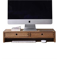 KIRIGEN Wood Monitor Stand with 2 Drawers - Compu