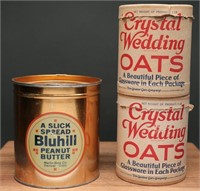 Vintage Peanut Butter & Oats Cans (3)