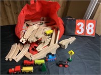 Wooden toy train set