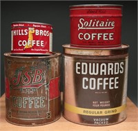 Vintage Coffee Tin Collection